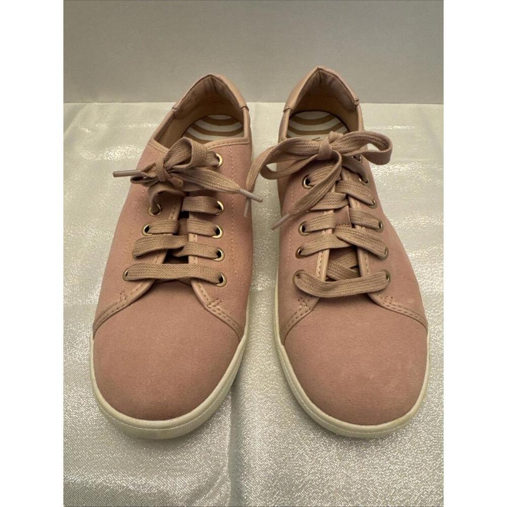 Vionic Women’s Lace Up Sunny Brinkley Pink Suede Sneakers Size 9.5